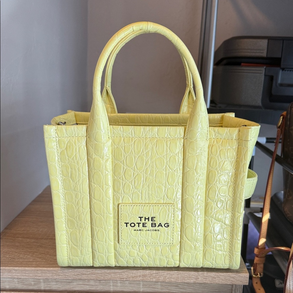 Marc Jacobs Lemon Croc-Embossed Tote
